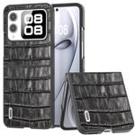 For Huawei nova Flip ABEEL Crocodile Texture Genuine Leather Phone Case(Black)