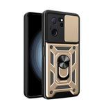 For Xiaomi Redmi K60 Ultra 5G Sliding Camera Cover Design TPU Hybrid PC Phone Case(Gold)