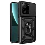 For Xiaomi 13T/13T Pro/Redmi K60 Ultra Sliding Camera Cover Design TPU Hybrid PC Phone Case(Black)