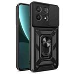 For Xiaomi Poco X6 Pro Sliding Camera Cover Design TPU Hybrid PC Phone Case(Black)