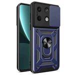 For Xiaomi Redmi Note 13 5G Sliding Camera Cover Design TPU Hybrid PC Phone Case(Blue)