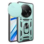 For Xiaomi Redmi A3 Sliding Camera Cover Design TPU Hybrid PC Phone Case(Mint Green)