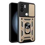 For Xiaomi Redmi A1+ Sliding Camera Cover Design TPU Hybrid PC Phone Case(Gold)