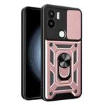 For Xiaomi Redmi A1+ Sliding Camera Cover Design TPU Hybrid PC Phone Case(Rose Gold)