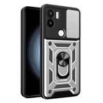 For Xiaomi Redmi A1+ Sliding Camera Cover Design TPU Hybrid PC Phone Case(Silver)