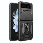 For Motorola Razr 40 Sliding Camera Cover Design TPU Hybrid PC Phone Case(Black)