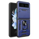 For Motorola Razr 40 Armor Ring Holder TPU Hybrid PC Phone Case(Blue)