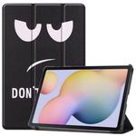 For Samsung Galaxy Tab S7 T870 Colored Drawing Pattern Horizontal Flip Leather Case with Three-folding Holder & Sleep / Wake-up Function(Big Eyes)