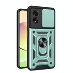 For OPPO A38 4G Global Sliding Camera Cover Design TPU Hybrid PC Phone Case(Mint Green)