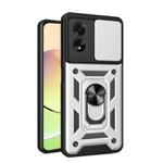 For OPPO A38 4G Global Sliding Camera Cover Design TPU Hybrid PC Phone Case(Silver)