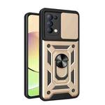 For OPPO Reno5 4G/5G Sliding Camera Cover Design TPU Hybrid PC Phone Case(Gold)