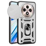 For OPPO Reno12 F 5G Global Sliding Camera Cover Design TPU Hybrid PC Phone Case(Silver)