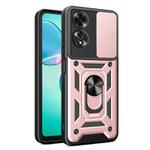 For OPPO A60 4G Sliding Camera Cover Design TPU Hybrid PC Phone Case(Rose Gold)