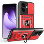 For OPPO Reno13 F 4G / 5G Sliding Camera Cover Design TPU Hybrid PC Phone Case(Red)