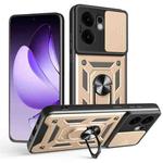 For OPPO Reno13 F 4G / 5G Sliding Camera Cover Design TPU+PC Phone Case(Gold)