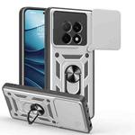 For OPPO F29 Pro 5G Sliding Camera Cover Design TPU Hybrid PC Phone Case(Silver)