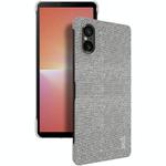 For Sony Xperia 5 V imak Ruiyi Series Cloth Texture PU + PC Phone Case(Light Grey)