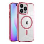For iPhone 15 Pro Max Ice Color Magnetic Series PC + Acrylic Magsafe Phone Case(Pink)