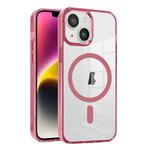 For iPhone 14 Ice Color Magnetic Series TPU Hybrid Acrylic Magsafe Phone Case(Pink)