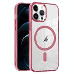 For iPhone 12 Pro Ice Color Magnetic Series PC + Acrylic Magsafe Phone Case(Pink)
