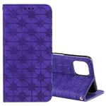 For OPPO A92s Lucky Flowers Embossing Pattern Magnetic Horizontal Flip Leather Case with Holder & Card Slots(Purple)