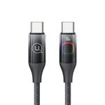 USAMS US-SJ640 1.2m Type-C to Type-C PD100W Fast Charging Cable with Colorful Light(Gradient Black)