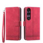 For Sony Xperia 1 VII Dierfeng Dream Line TPU + PU Leather Phone Case(Red)