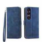 For Sony Xperia 1 VII Dierfeng Dream Line TPU + PU Leather Phone Case(Blue)