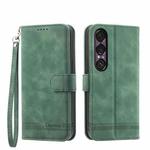 For Sony Xperia 1 VII Dierfeng Dream Line TPU + PU Leather Phone Case(Green)