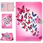 For 10 inch Universal Tablet PC Colored Drawing Pattern Horizontal Flip PU Leather Case with Holder & Card Slot(Butterfly)