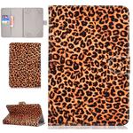 For 8 inch Universal Tablet PC Colored Drawing Pattern Horizontal Flip PU Leather Case with Holder & Card Slot(Yellow Leopard)