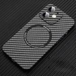 For iPhone 11 MagSafe Magnetic PC Carbon Fiber Phone Case with Lens Film(Black)