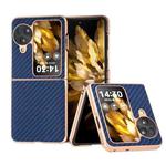 For OPPO Find N3 Flip Nano Electroplating Carbon Fiber Texture Phone Case(Navy Blue)