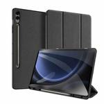 For Samsung Galaxy Tab S9 FE+ DUX DUCIS Domo Series Magnetic Flip Leather Tablet Case(Black)