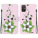 For ZTE Blade A52 Crystal Texture Colored Drawing Leather Phone Case(Lily)