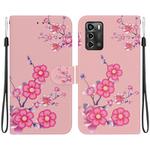 For ZTE Blade A72 / V40 Vita Crystal Texture Colored Drawing Leather Phone Case(Cherry Blossoms)