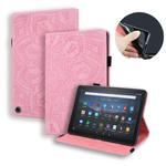 For Amazon Kindle Fire Max 11 2023 Calf Texture Embossed Leather Tablet Case(Pink)