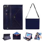 For Samsung Galaxy Tab S6 Lite P610/P615 Envelope Horizontal Flip PU Leather Case with Card Slots & Pen Slots & Holder & Wallet & Photo Frame & Shoulder Strap(Dark Blue)