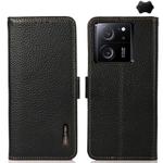 For Xiaomi Redmi K60 Ultra / 13T KHAZNEH Side-Magnetic Litchi Genuine Leather RFID Phone Case(Black)