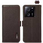 For Xiaomi Redmi K60 Ultra / 13T KHAZNEH Side-Magnetic Litchi Genuine Leather RFID Phone Case(Brown)