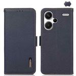 For Xiaomi Redmi Note 13 Pro+ KHAZNEH Side-Magnetic Litchi Genuine Leather RFID Phone Case(Blue)