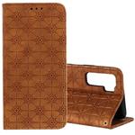 For Huawei P40 Lite 5G / nova 7 SE Lucky Flowers Embossing Pattern Magnetic Horizontal Flip Leather Case with Holder & Card Slots(Brown)