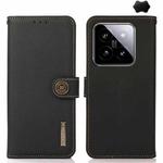 For Xiaomi 14 Ultra KHAZNEH Custer Texture RFID Genuine Leather Phone Case(Black)
