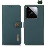 For Xiaomi 14 Ultra KHAZNEH Custer Texture RFID Genuine Leather Phone Case(Green)