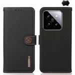 For Xiaomi 14 KHAZNEH Custer Texture RFID Genuine Leather Phone Case(Black)