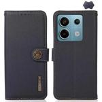 For Xiaomi Redmi Note 13 KHAZNEH Custer Texture RFID Genuine Leather Phone Case(Blue)