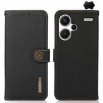 For Xiaomi Redmi Note 13 Pro+ KHAZNEH Custer Texture RFID Genuine Leather Phone Case(Black)