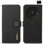 For Xiaomi Redmi A3 KHAZNEH Custer Texture RFID Genuine Leather Phone Case(Black)