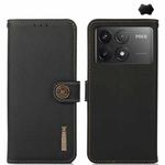 For Xiaomi POCO F6 Pro KHAZNEH Custer Texture RFID Genuine Leather Phone Case(Black)