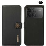 For Xiaomi Redmi K70 Pro KHAZNEH Custer Texture RFID Genuine Leather Phone Case(Black)